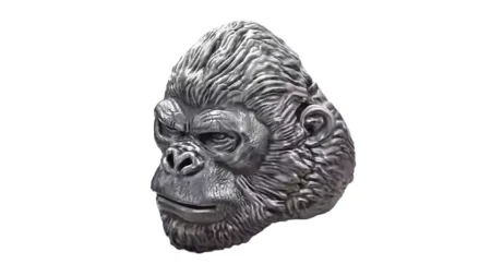 African Gorilla Monkey King Wild Animal 925 Sterling Silver Ring