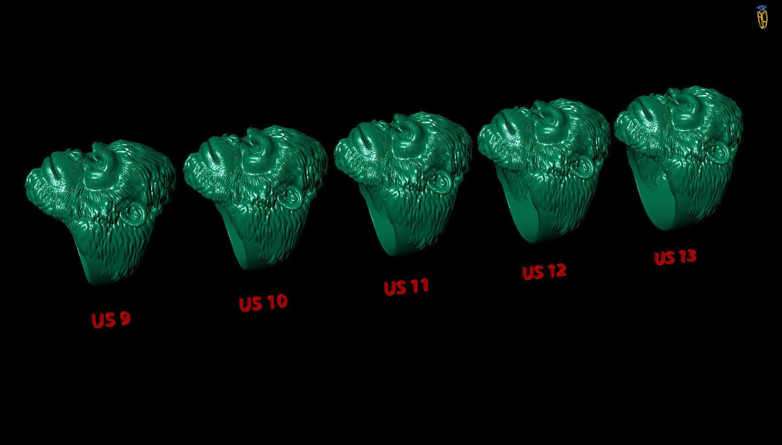 African Gorilla Monkey King Wild Animal 925 Sterling Silver Ring - Image 4