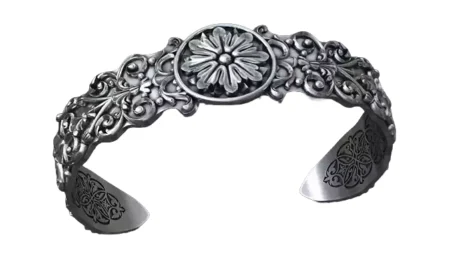 Ancient 925 Sterling Silver bracelet with patterns 220