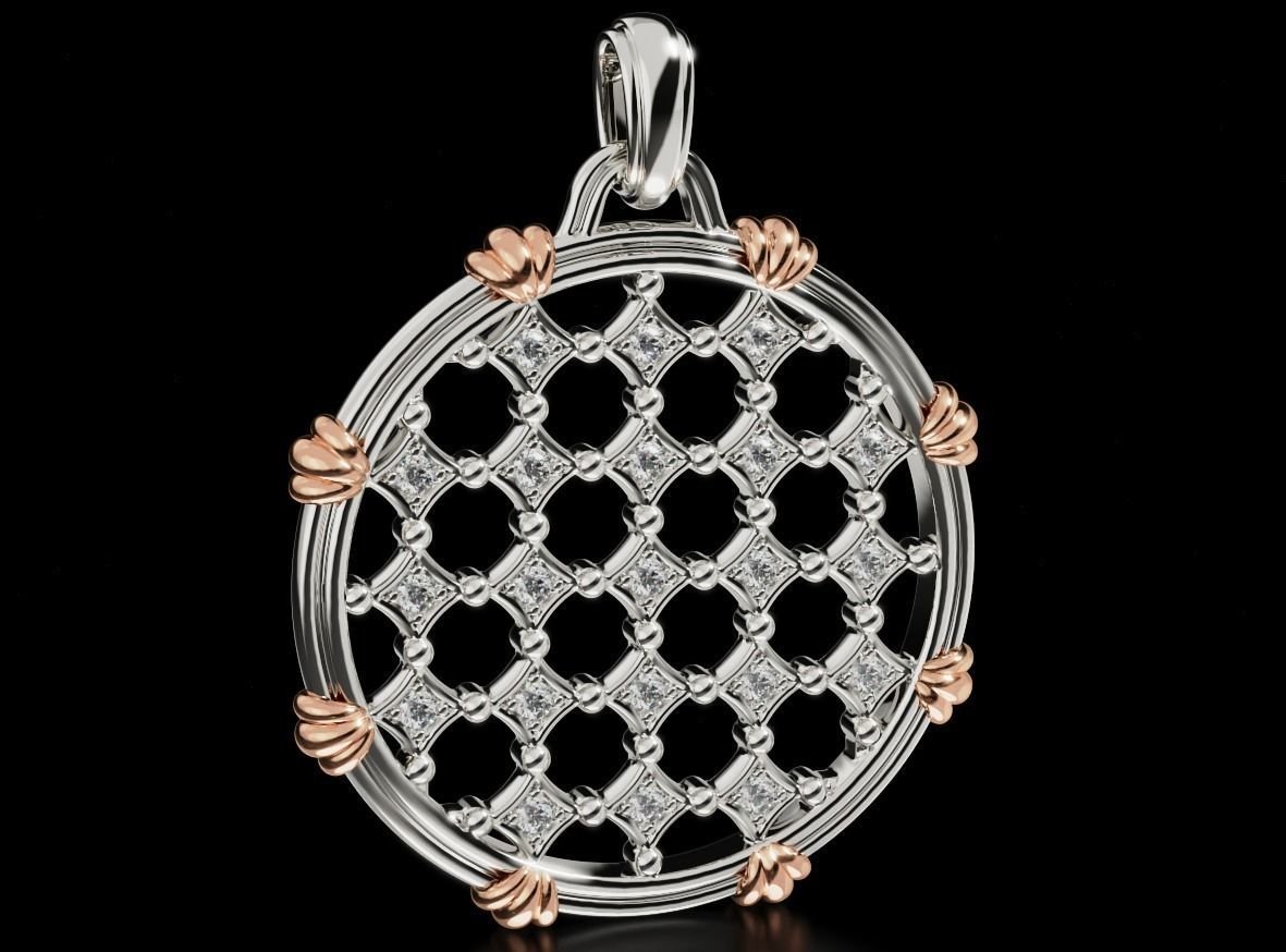 Antique diamond 925 Sterling Silver pendant 694 - Image 7