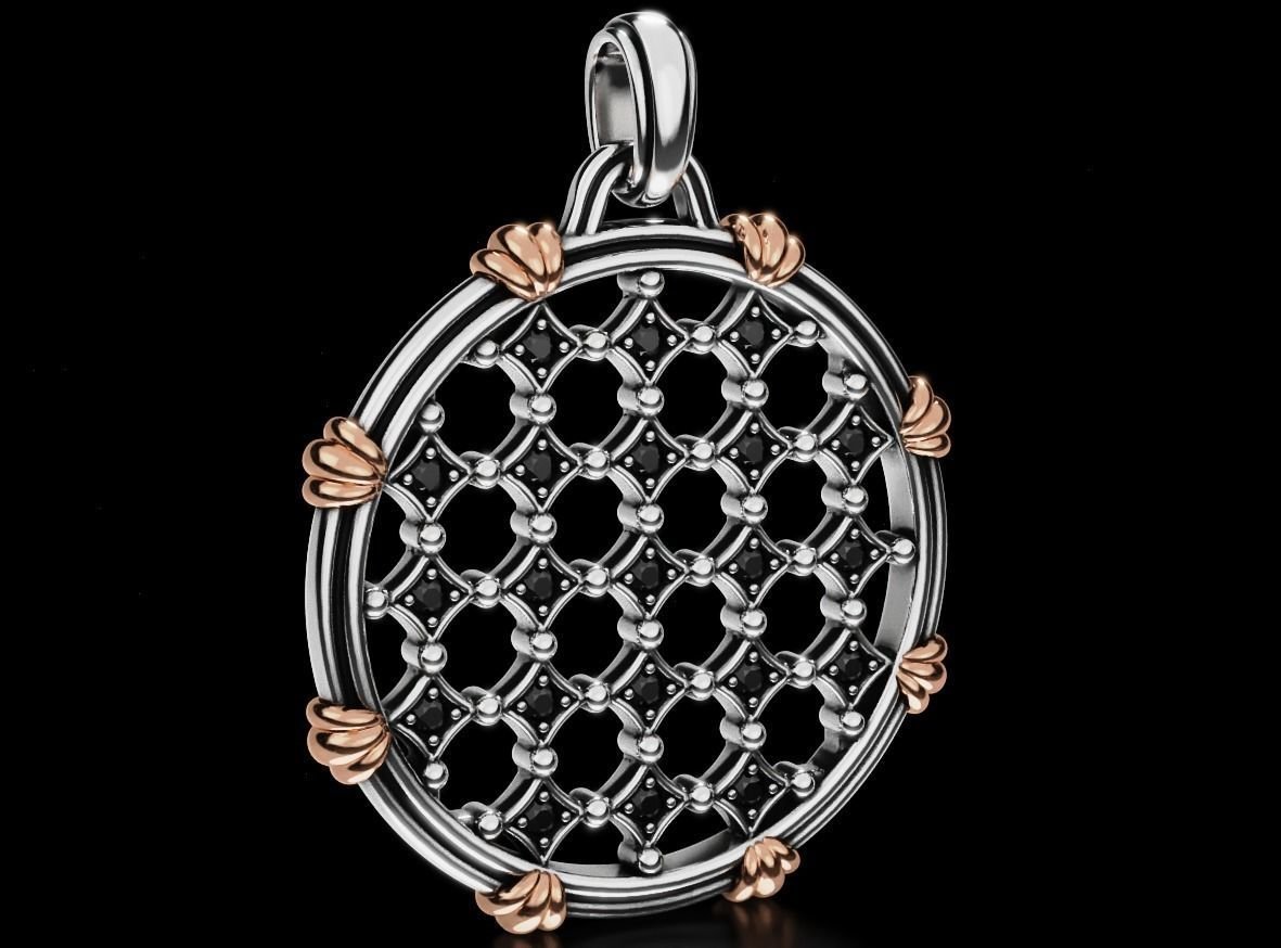 Antique diamond 925 Sterling Silver pendant 694 - Image 6