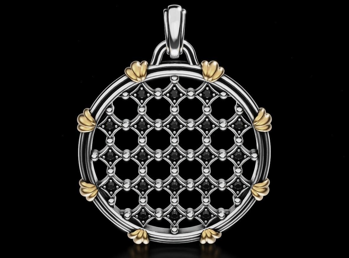 Antique diamond 925 Sterling Silver pendant 694 - Image 3