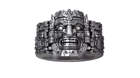 Aztec Warrior Ornamental Mask Pattern Band