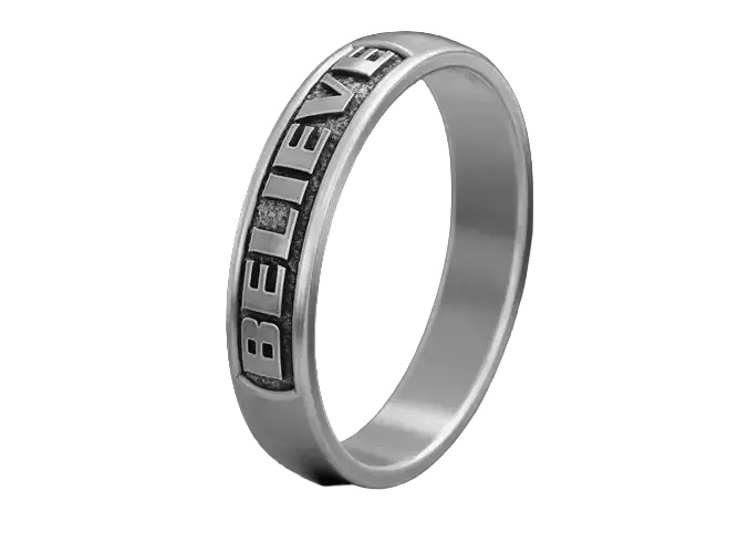 Band 925 Sterling Silver ring believe