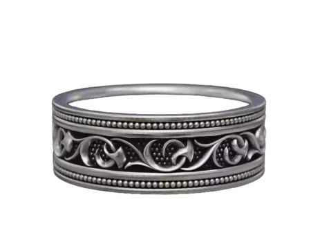 Band 925 Sterling Silver ring interlacing pattern beads