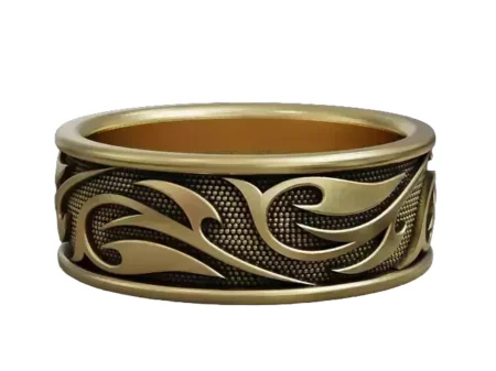 Band 925 Sterling Silver ring thorned pattern