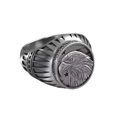 Bold eagle liberty statue 925 Sterling Silver ring