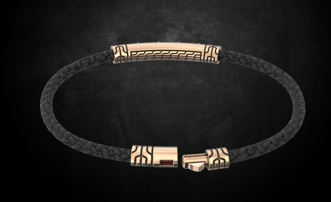 925 Sterling Silver Bracelet with skulls under the skin with a lock 157 - Image 6