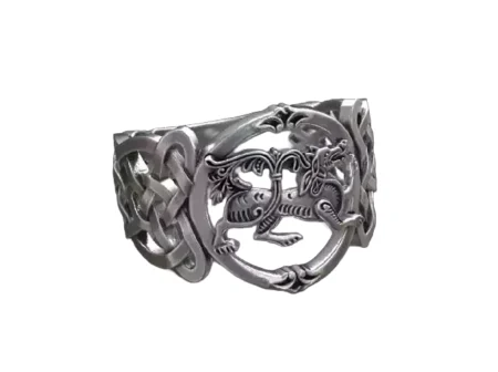 Celtic dog 925 Sterling Silver ring