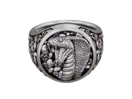 Cobra Skulls 925 Sterling Silver ring baroque pattern