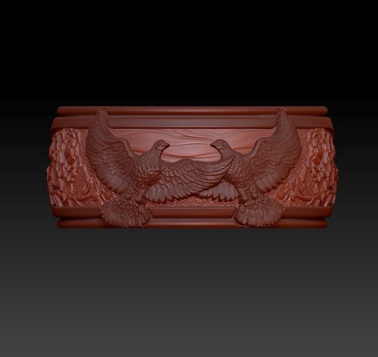 Doves band 925 Sterling Silver ring flowers - Image 5