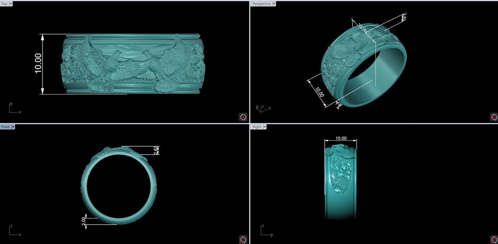 Doves band 925 Sterling Silver ring flowers - Image 7