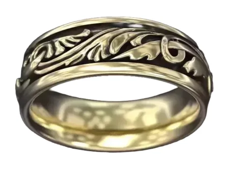 Engagement 925 Sterling Silver ring with patterns 413