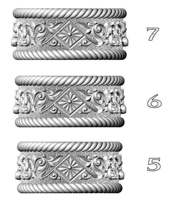 Engagement 925 Sterling Silver ring with patterns and rope 382 - Image 12