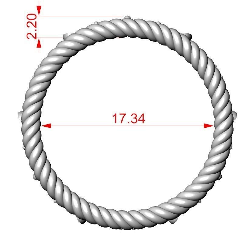 Engagement 925 Sterling Silver ring with patterns and rope 382 - Image 11