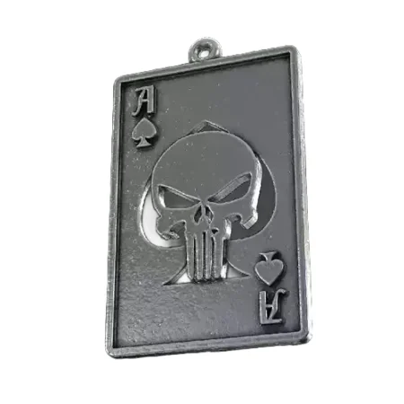 Fan Art Punisher Playing Card Ace 925 Sterling Silver Pendant