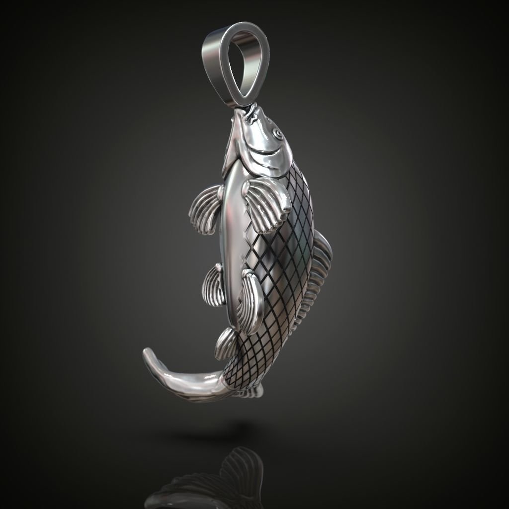 Fish 925 Sterling Silver pendant carp caught - Image 2
