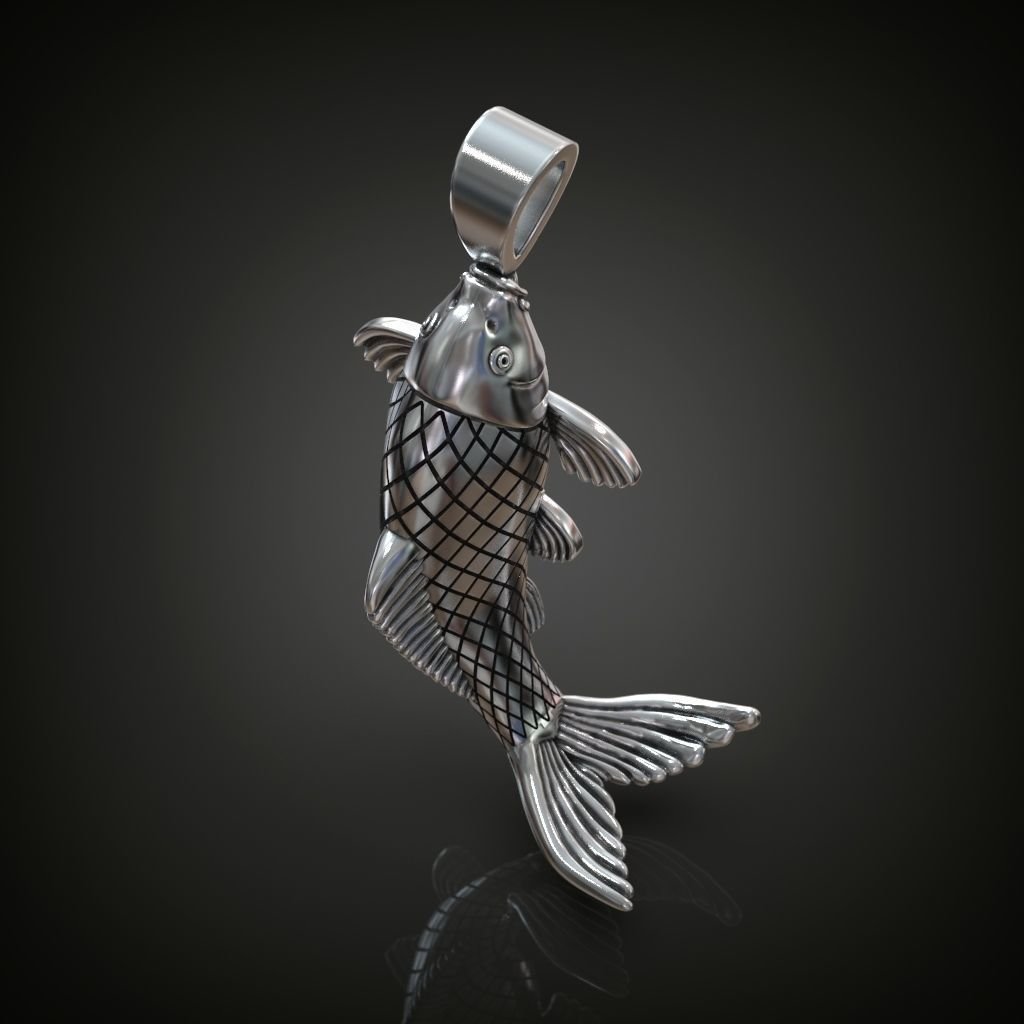 Fish 925 Sterling Silver pendant carp caught - Image 3
