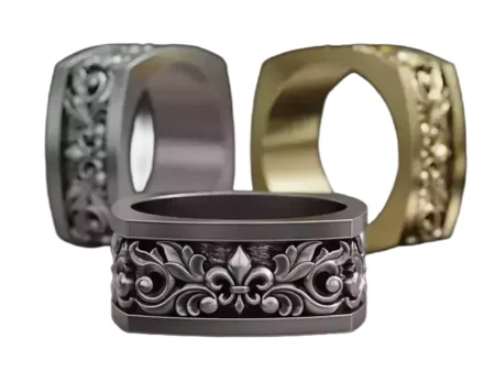 Floral Band 925 Sterling Silver Ring Ornate Gothic Jewelry