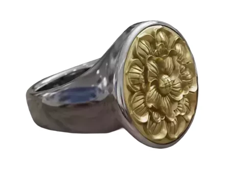 Flower signet 925 Sterling Silver ring