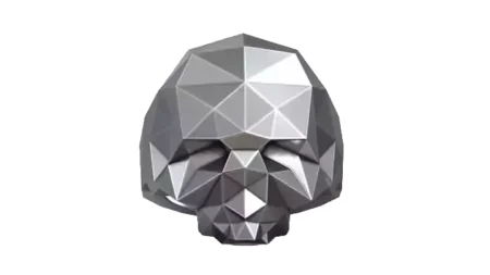 Full Skull Triangle Polygon Solid 925 Sterling Silver Ring