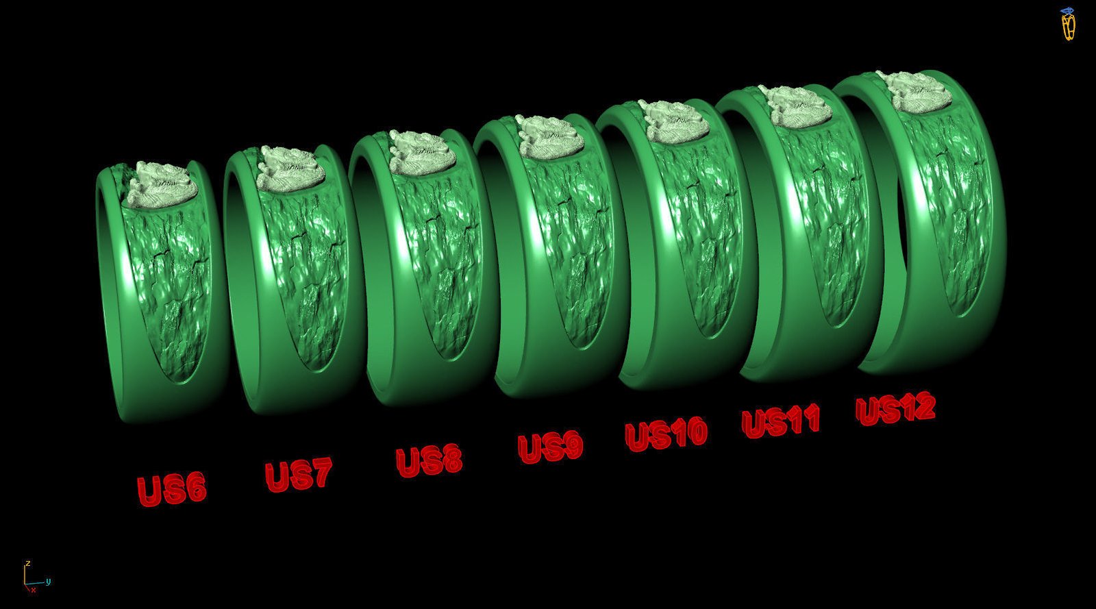 Gold Tiger Oxidized Silver Wedding Band - Image 9