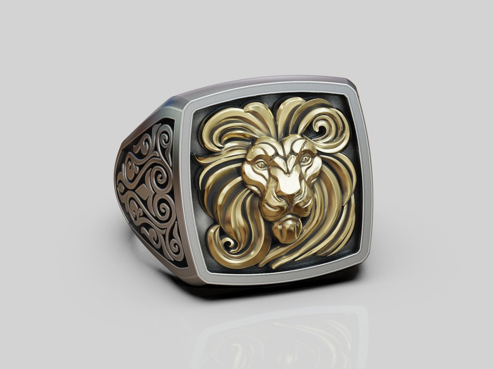 Lion Head Signet 925 Sterling Silver Ring - Image 4
