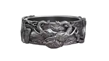 Love Elephant Head Savannah Heart Wedding 925 Sterling Silver Ring