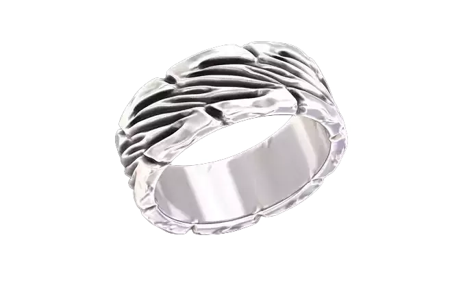 Male bark 925 Sterling Silver ring 120