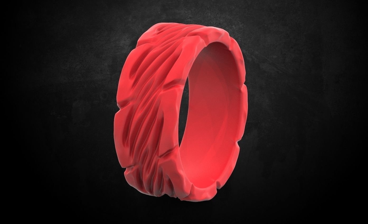 Male bark 925 Sterling Silver ring 120 - Image 5