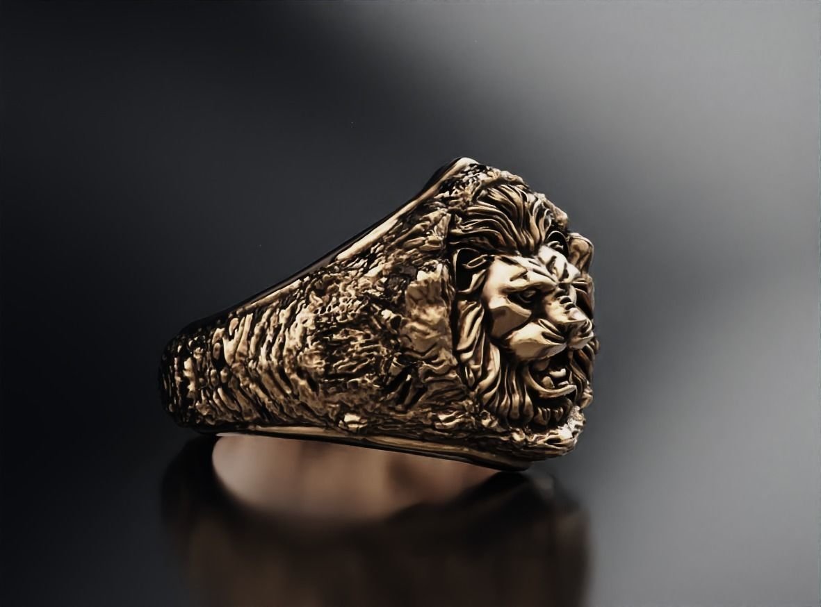 Male 925 Sterling Silver ring lion in the rocks 614 - Image 3