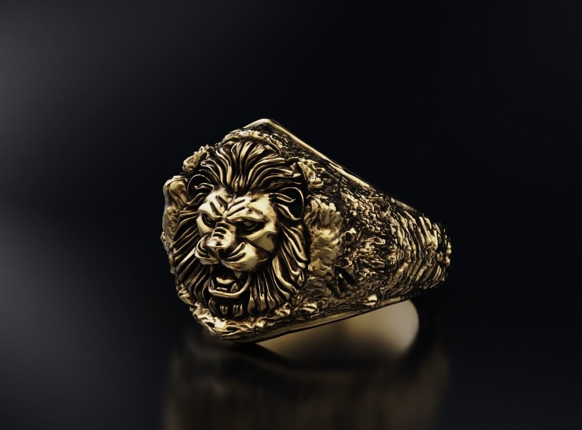 Male 925 Sterling Silver ring lion in the rocks 614 - Image 4
