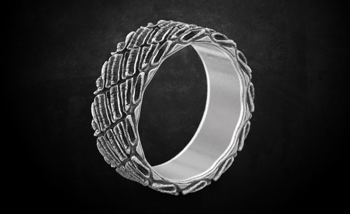 Many sizes 925 Sterling Silver Ring male crocodile skin 118 - Image 3