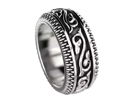 Massive silver patterned 925 Sterling Silver ring