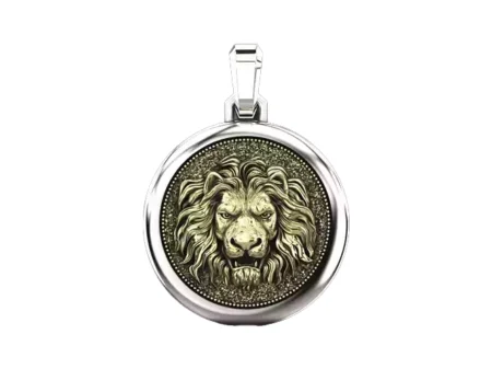 Mens 925 Sterling Silver pendant with a lion 649