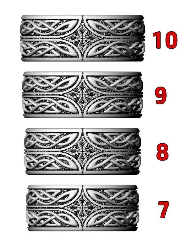 Mens 925 Sterling Silver ring in silver with patterns and a cross 776 - Image 11