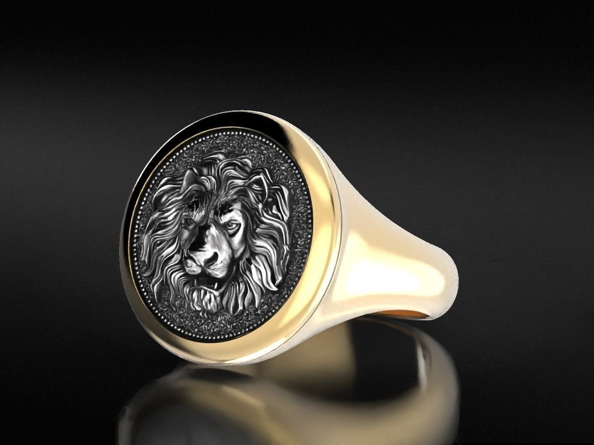 Mens 925 Sterling Silver ring with a lion 649 - Image 4