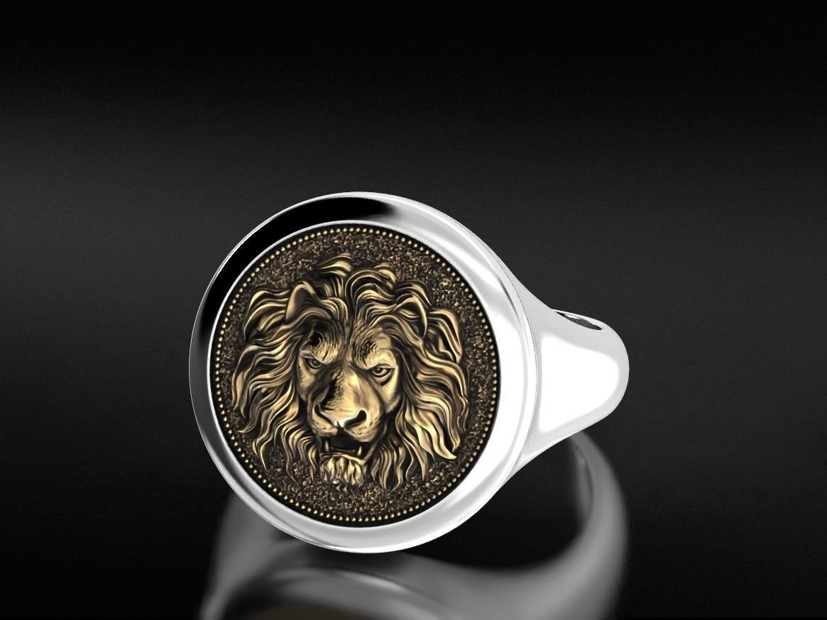 Mens 925 Sterling Silver ring with a lion 649 - Image 3