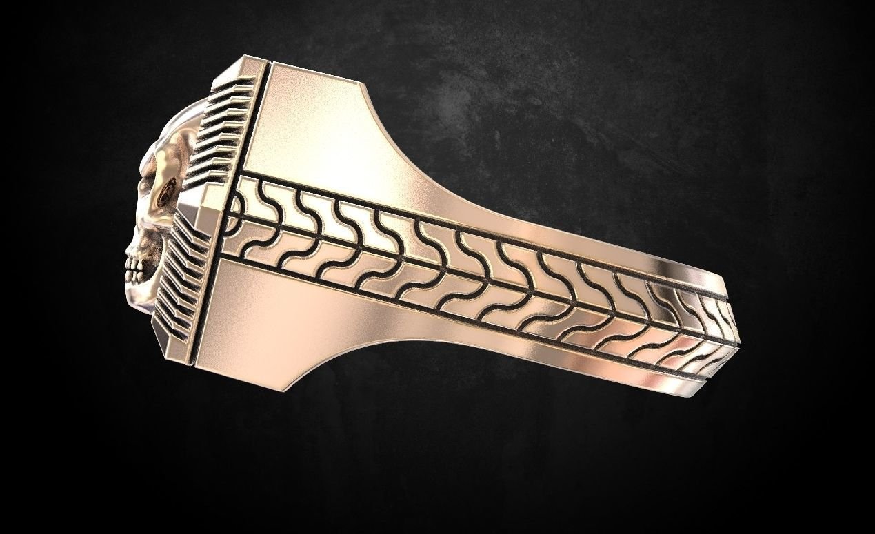 Mens 925 Sterling Silver ring with a skull in a new version 162 - Image 3