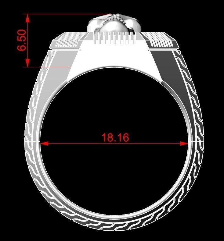 Mens 925 Sterling Silver ring with a skull in a new version 162 - Image 11