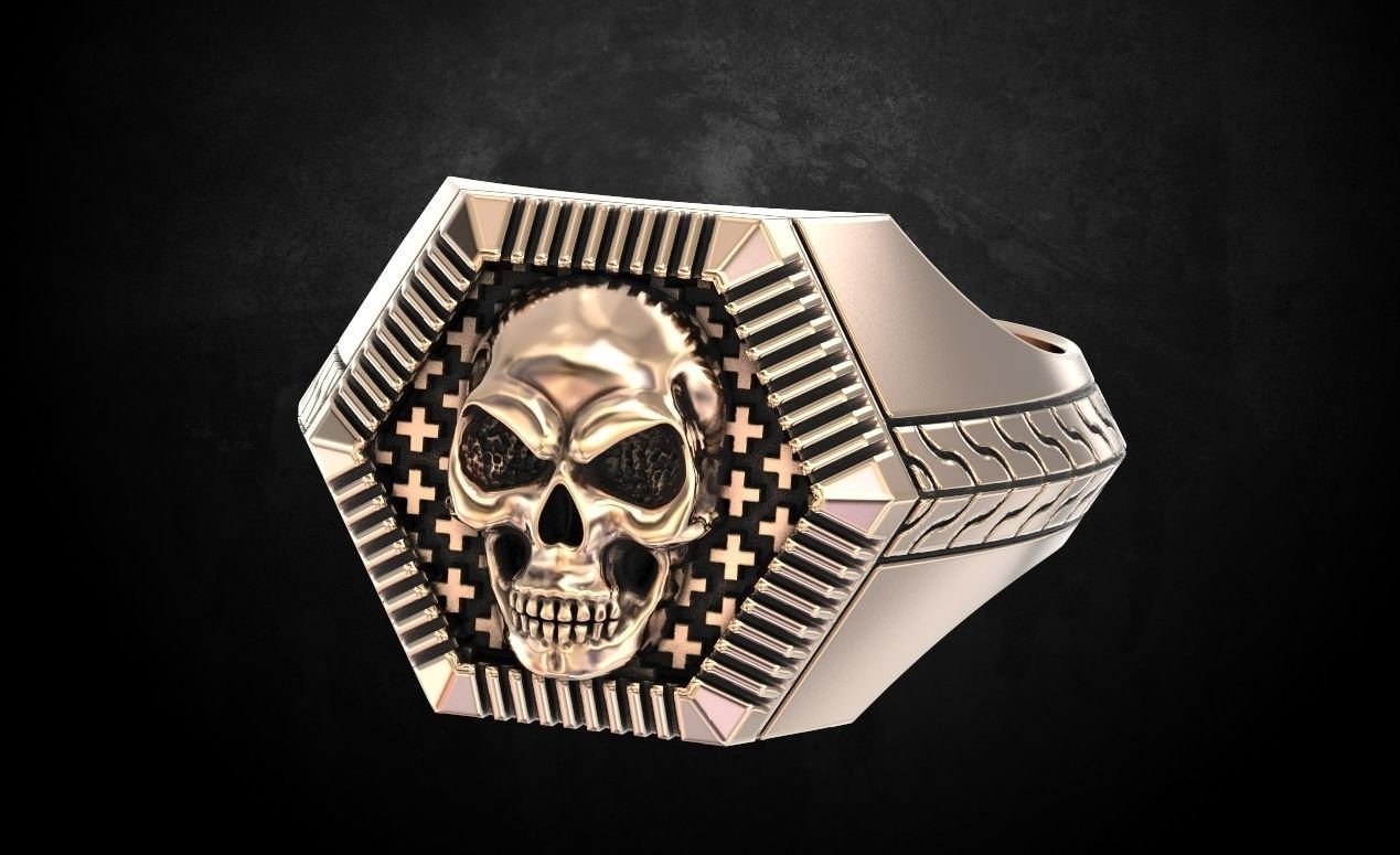 Mens 925 Sterling Silver ring with a skull in a new version 162 - Image 6