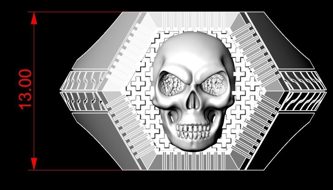 Mens 925 Sterling Silver ring with a skull in a new version 162 - Image 12