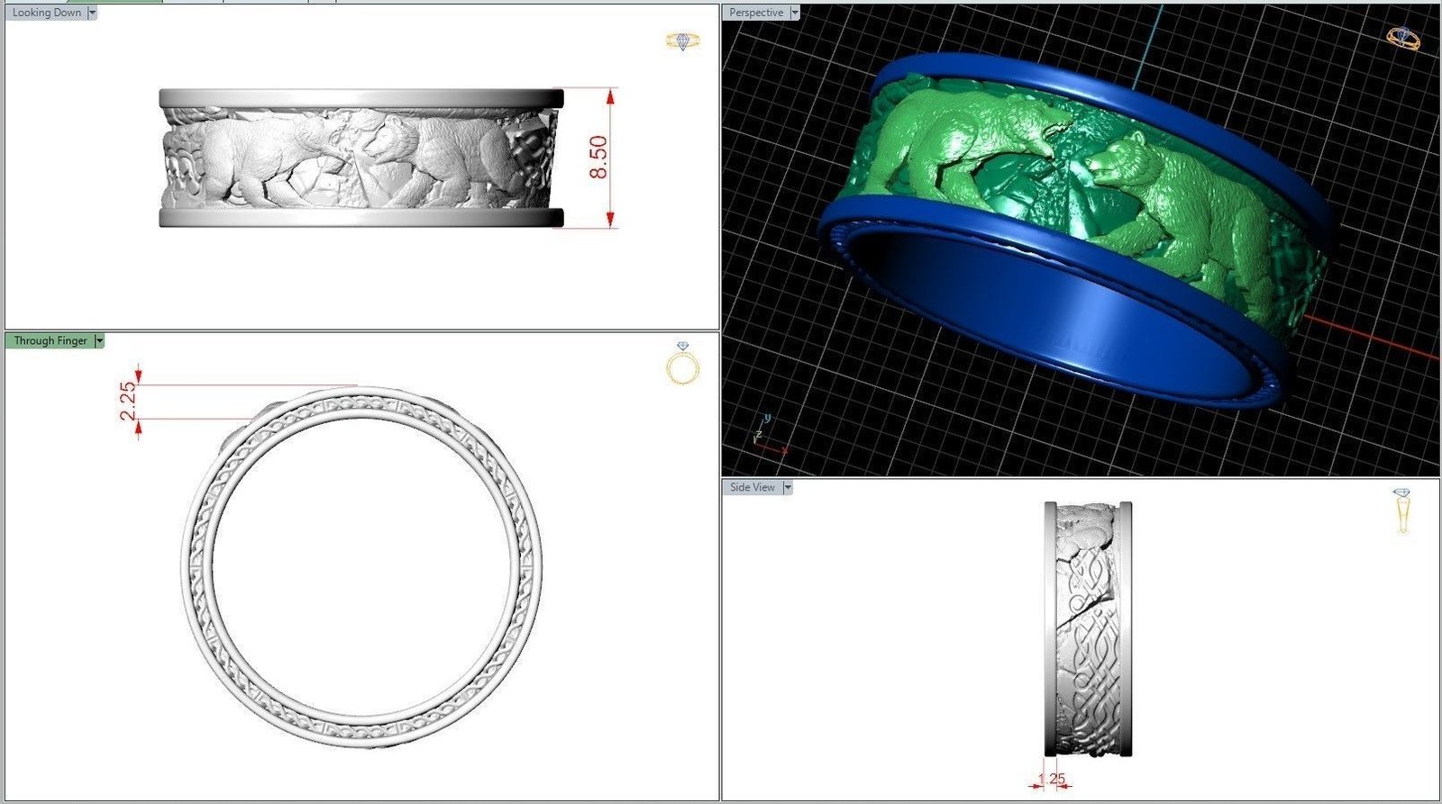 Nordic Viking Polar Bear Wedding Band - Image 7