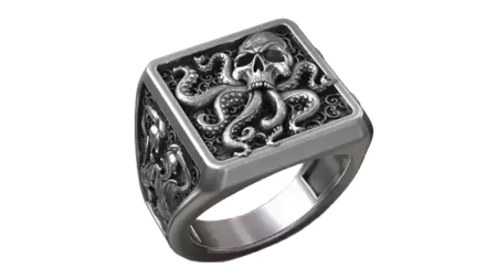 Octopus Skull Tentacle Sea Ornament Signet