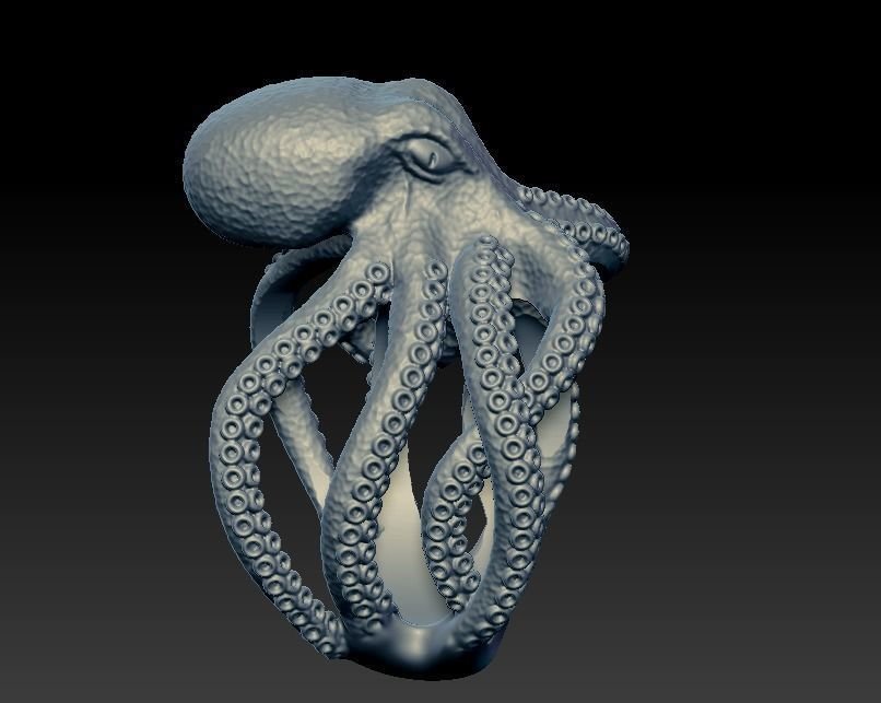 Octopus Tentacle Engagement 925 Sterling Silver Ring Fantasy and Detailed - Image 9