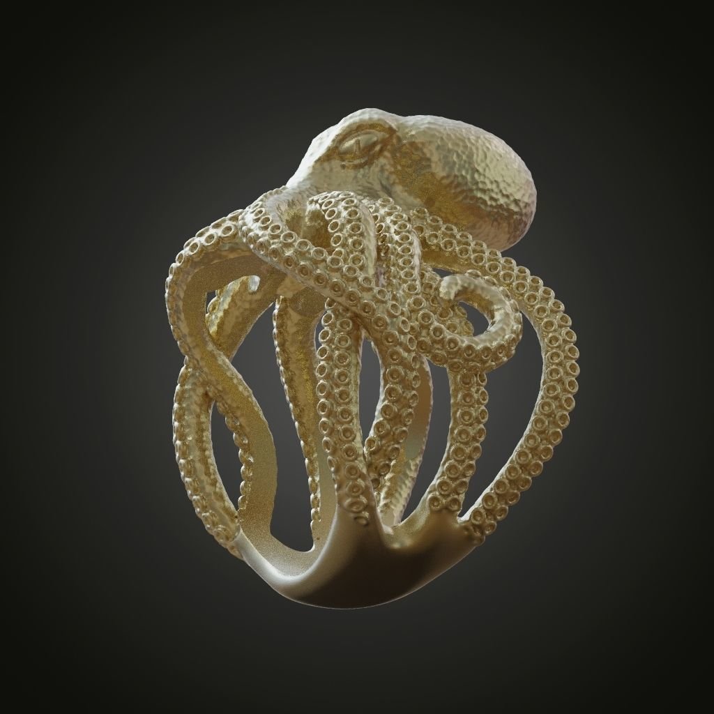 Octopus Tentacle Engagement 925 Sterling Silver Ring Fantasy and Detailed - Image 6