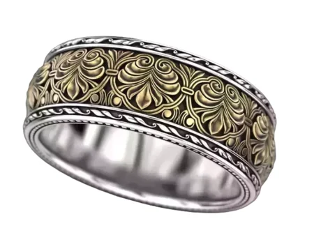 Patterned engagement 925 Sterling Silver ring 781