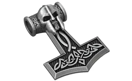 925 Sterling Silver Pendant hammer with ancient knight 215