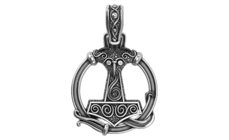 925 Sterling Silver Pendant hammer with patterns there is a variant with ravens 292