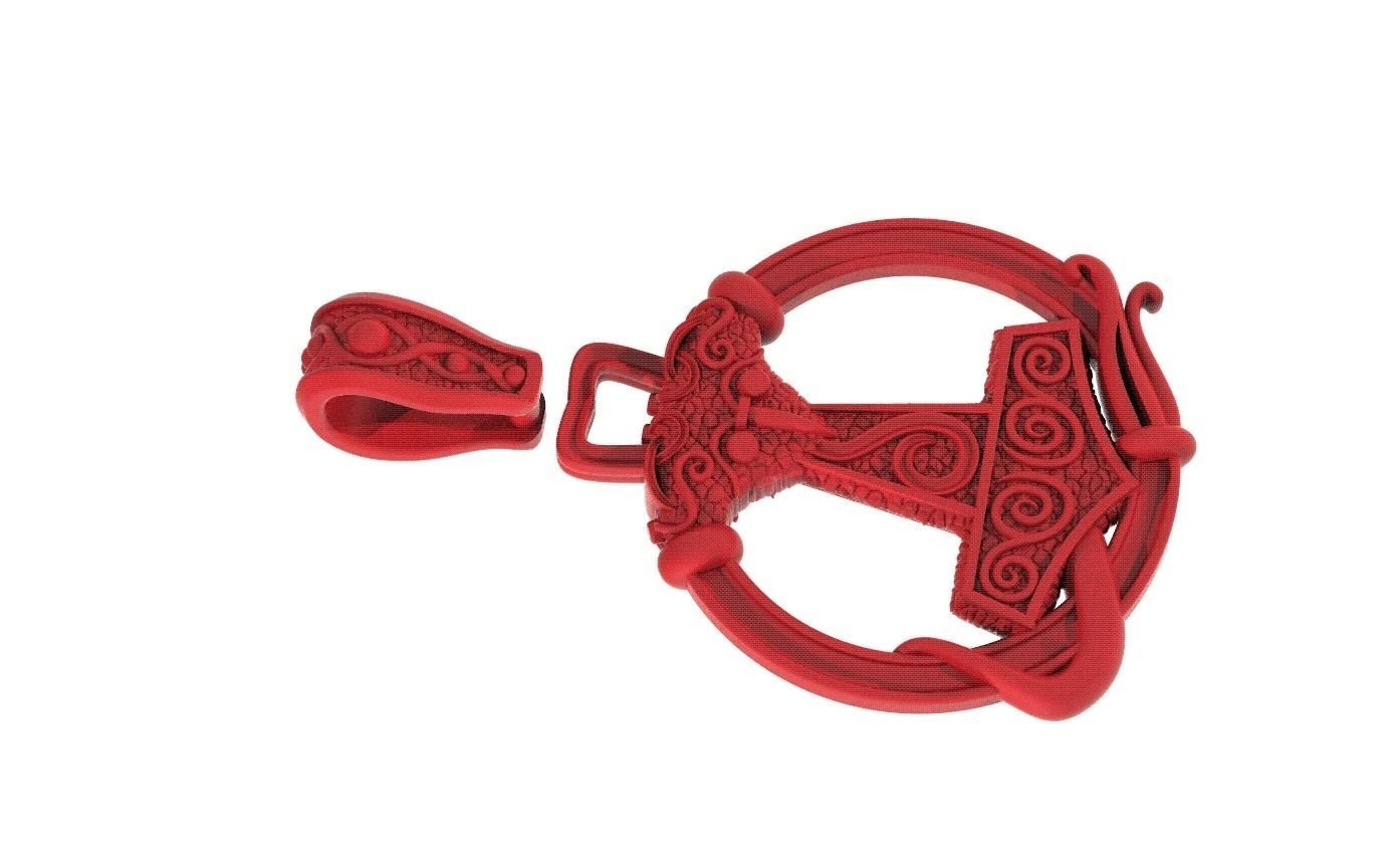 925 Sterling Silver Pendant hammer with patterns there is a variant with ravens 292 - Image 8